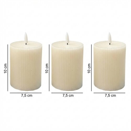  Komplet 3x LED sveća BRILLO LED/3xAAA 10 cm krem boje + daljinski upravljač Slike