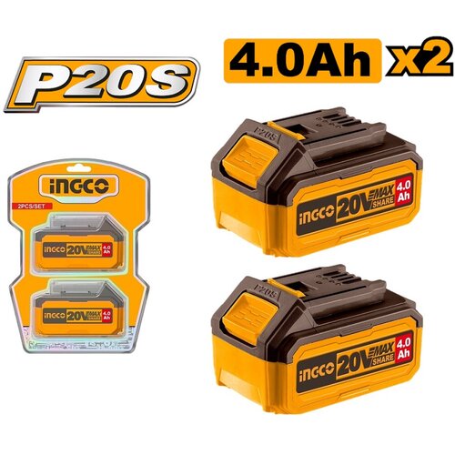 Ingco set baterija 20V COSLI240312E 2x4,0Ah SUPER Cene