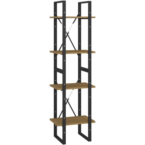 Maison Chic Knjižna omara - Knjižni regal 4-nadstropna 40x30x140 cm trdna borovina, (21725488) Slike