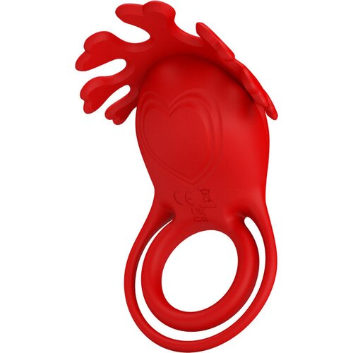 PRETTY LOVE MALE PRETTY LOVE - RUBEN VIBRATOR RING 7 VIBRATIONS SILICONE RED Cene