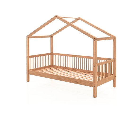 Vipack Otroška postelja iz masivnega hrasta v obliki hiške 90x200 cm v naravni barvi Forrest – Cene