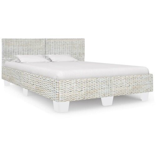 VidaXL Posteljni okvir siv iz naravnega ratana 160x200 cm Slike