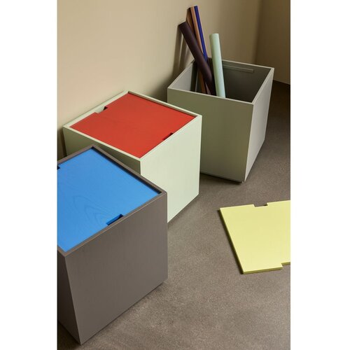 H&amp;uuml;bsch Modra/temno siva skrinja iz masivnega jesena 40x45 cm Vault &amp;ndash; Slike