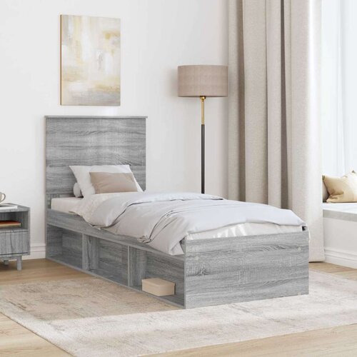 Okvir za krevet s uzglavljem Siva Sonoma 75 x 190 cm Slike