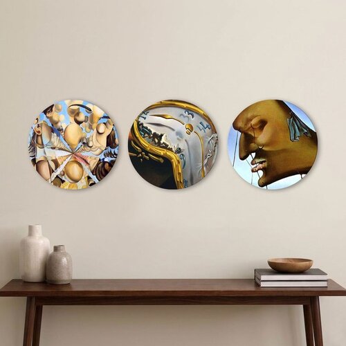 WALLXPERT 3YMDF11886 Multicolor Decorative MDF Painting (3 Pieces) Cene