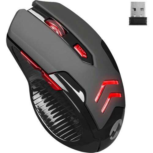  Mi&amp;scaron; wireless Everest SM-763 Red 6D 2400DPI 2.4Ghz Black Gaming Led Illuminated Slike