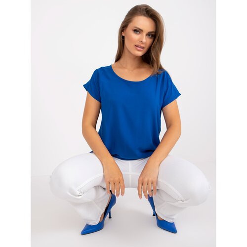 Fashion Hunters Cobalt loose blouse with short sleeves SUBLEVEL Slike