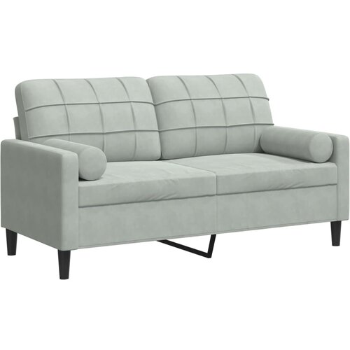 Maison Chic kavč - Sofa - Kanape dvosed z okrasnimi blazinami svetlo siv 140 cm žamet, (21727903) Cene