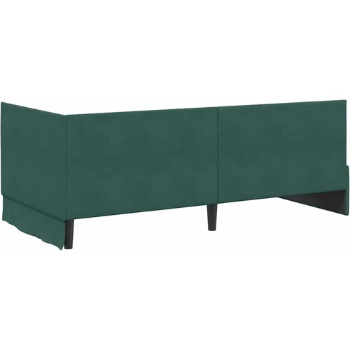  Kutni krevetni okvir s madracem 2 kom. Tamnozelena 90 x 190 cm Slike