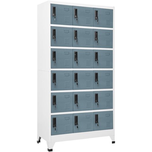 VidaXL omara s ključavnico svetlo siva in tem. siva 90x40x180 cm jeklo Slike