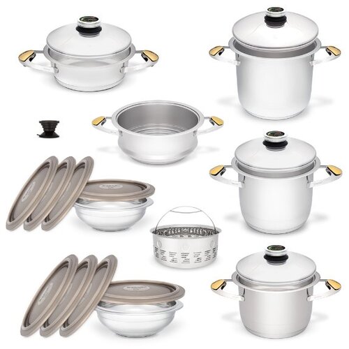 Zepter Masterpiece zepter universal cookware set - pots for cooking without fat and water and in the pyramid system Slike