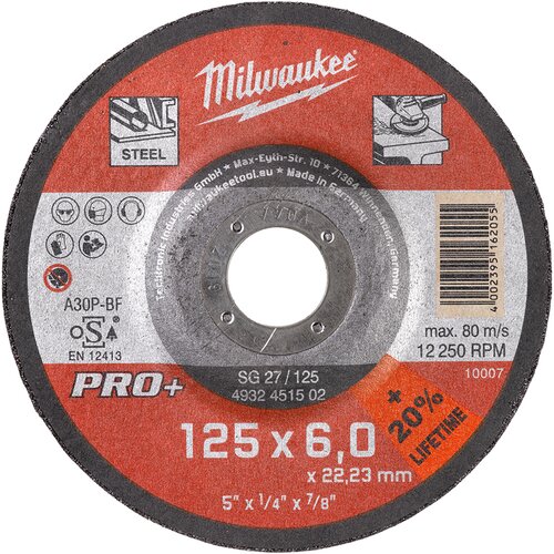Milwaukee Brusna ploča za metal PRO+ SG27 125 x 6 mm Cene