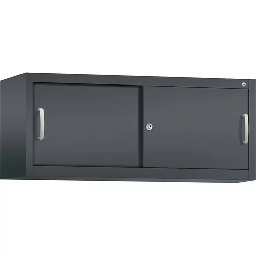 C+P ACURADO zgornja omarica z drsnimi vrati, VxŠxG 500 x 1200 x 400 mm, črno sive barve