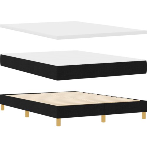  Krevet s opruga kutije Crna i Bijela i Crna 160 x 200 cm Slike