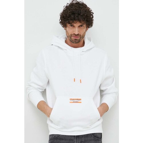 Calvin Klein Jeans Bluza mo&amp;scaron;ka, bela barva, s kapuco Slike