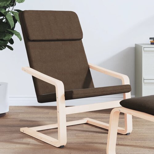 The Living Store Stol za sproščanje temno rjavo blago - Stol Za Sproščanje, (21420344) Cene