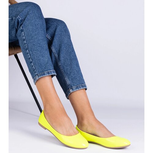 Gemre Yellow Neon Patent Leather Ballerinas Aurika Cijene