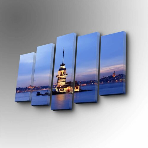 Wallity 5PUC-096 multicolor decorative canvas painting (5 pieces) Slike