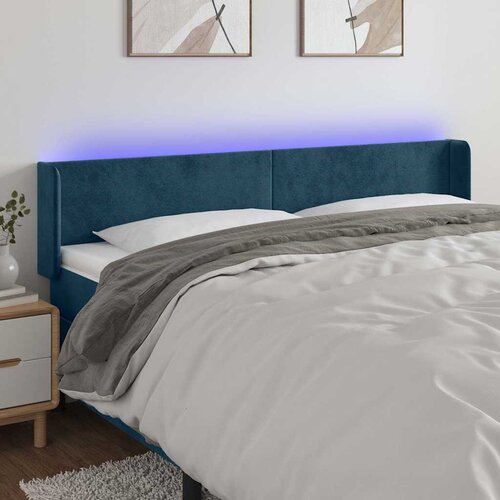  LED uzglavlje tamnoplavo 203x16x78/88 cm bar&amp;scaron;unasto Slike