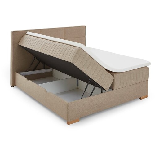 Meise M&amp;ouml;bel Bež boxspring postelja s prostorom za shranjevanje 180x200 cm Tambo &amp;ndash; Slike