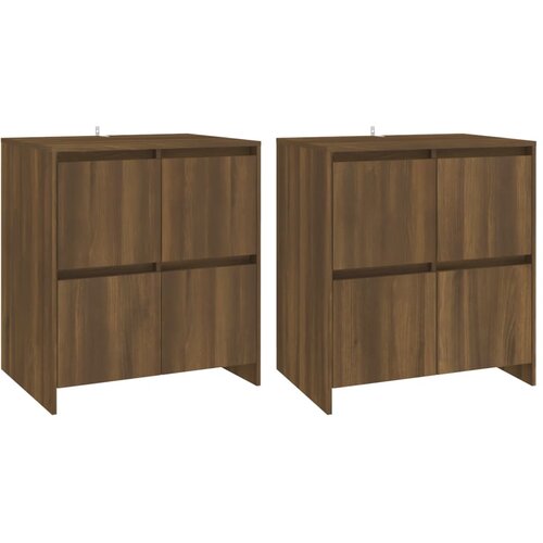 Maison Chic Komoda - Predalnik 2 kosa rjavi hrast 70x41x75 cm iverna plošča, (21721711) Cene