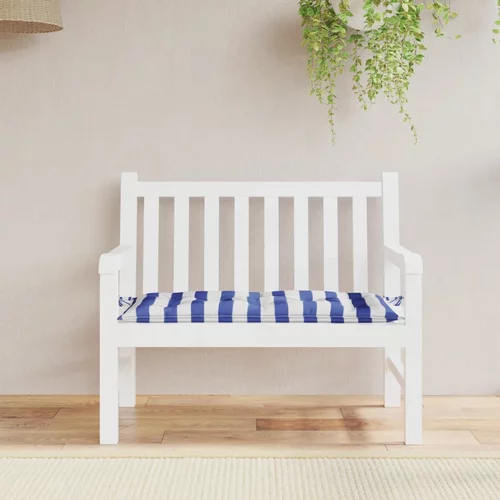 Jastuk za vrtnu klupu plavo-bijeli prugasti 110x50x7 cm tkanina
