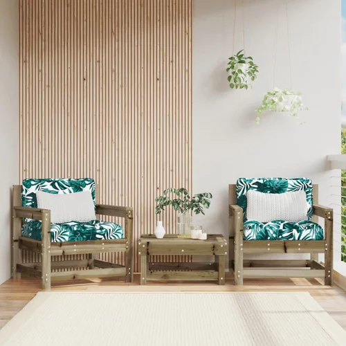  Vrtne stolice s jastucima 2 kom od impregnirane borovine