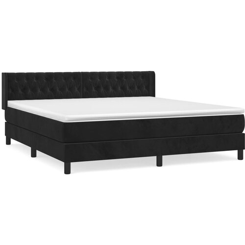 VidaXL Box spring postelja z vzmetnico črna 160x200 cm žamet, (20791719) Slike