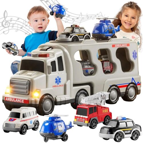 Woopie road tegljač set od 5 automobila - hitna pomoć Slike