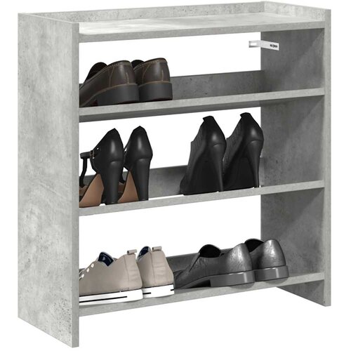 VidaXL Regal za čevlje betonsko siv 60x25x62 cm inženirski les Slike