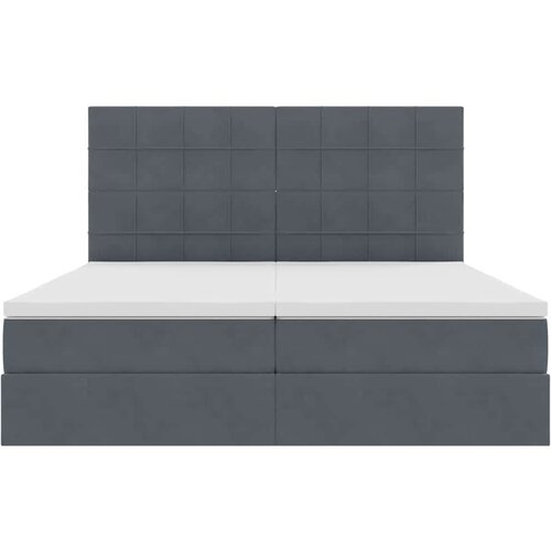  Krevet s od storage s madracem Tamno siva 200 x 200 cm Bar&amp;scaron;un - Tamno siva 200 x 200 cm Blok sa kvadratićima Slike
