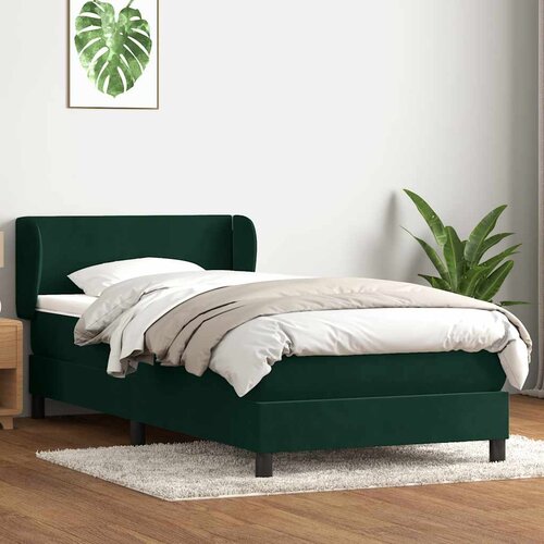 Box Spring krevet s madracem tamnozeleni 80x220 cm bar&amp;scaron;un Slike