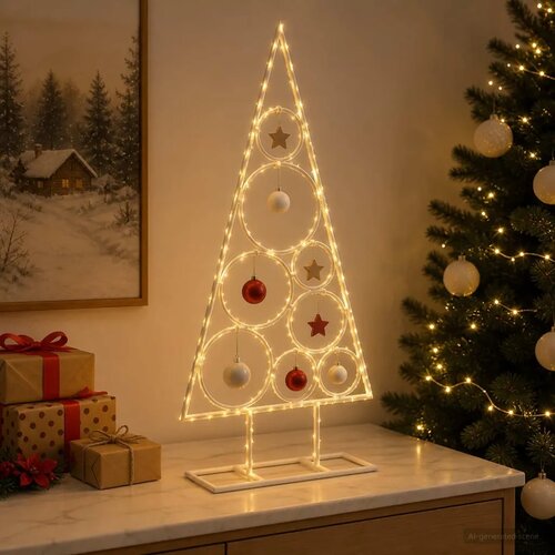  Metalna božićna jelka KUOPIO 60 cm Čelik Bijela - 60 cm Bijela Slike