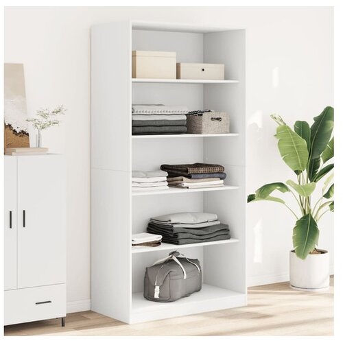 vidaXL Garderobna omara bela 100x50x200 cm iverna plošča Cene