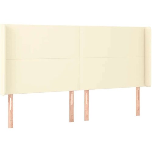  Uzglavlje krem 183 x 16 x 118/128 cm od umjetne kože Slike