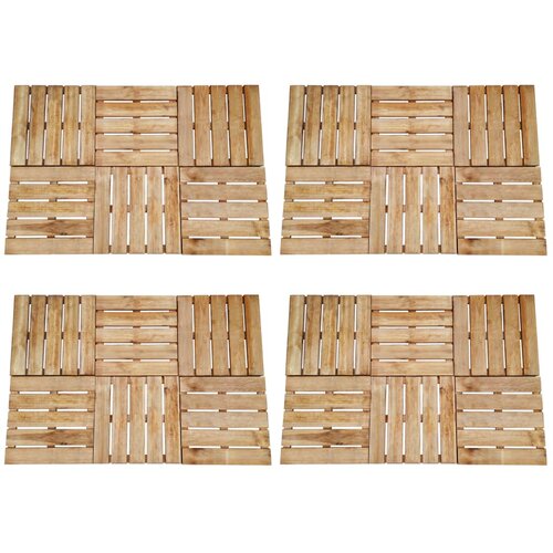 vidaXL Talne plošče 24 kosov 50x50 cm lesene rjave Cene