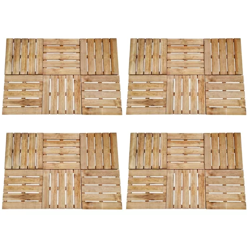 vidaXL Talne plošče 24 kosov 50x50 cm lesene rjave