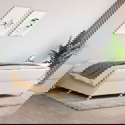  Za krevet s oprugama krem 140x200 cm od tkanine Slike