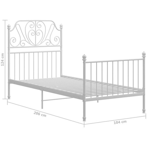  Okvir za krevet bijeli metalni 100 x 200 cm Slike