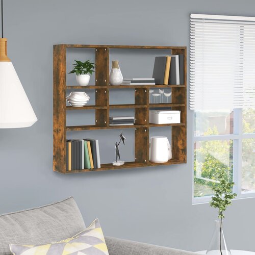 vidaXL Zidna polica boja hrasta 90 x 16 x 78 cm konstruirano drvo Cijene