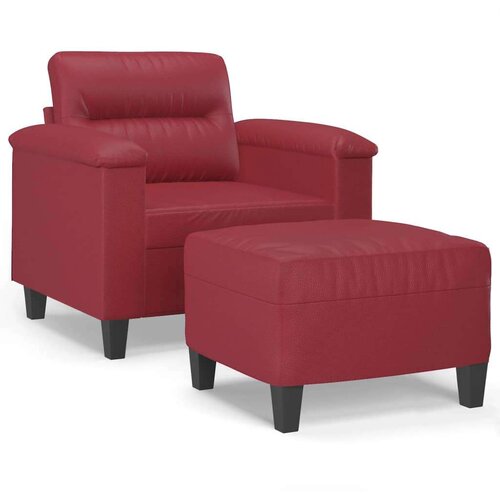 vidaXL Fotelja s tabureom crvena boja vina 60 cm od umjetne kože Cene