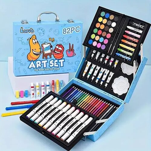  Set za bojenje u metalnom koferu 82 delova Plavi Cene