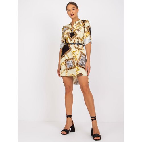 Italy Moda Dress-DHJ-SK-5766AB-6.76-Light Yellow Cene