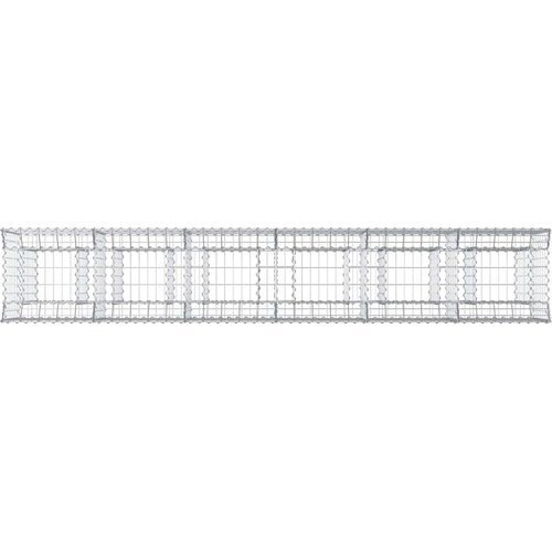  Gabionski uzdignuti krevet 2 pcs Srebrno 300 x 50 x 80 cm Slike
