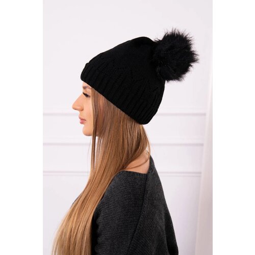 Kesi Cap with a pompom Judyta K347 black Slike