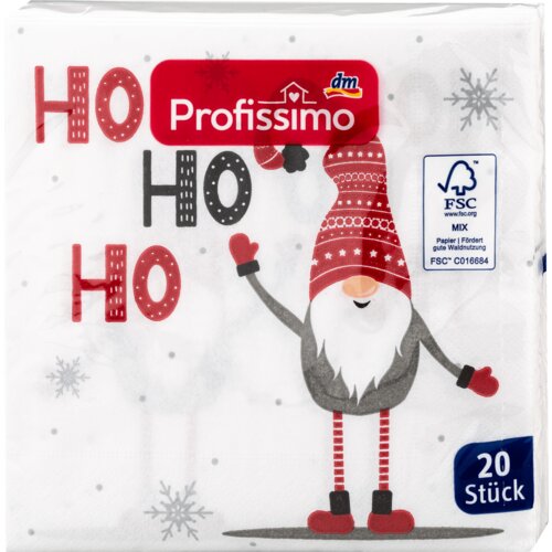 Profissimo troslojne salvete HO HO HO, 33x33cm 20 kom Slike