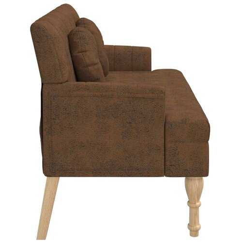 vidaXL klupa s naslonom smeđa 113x64 5x75 5 cm umjetna brušena koža Cene
