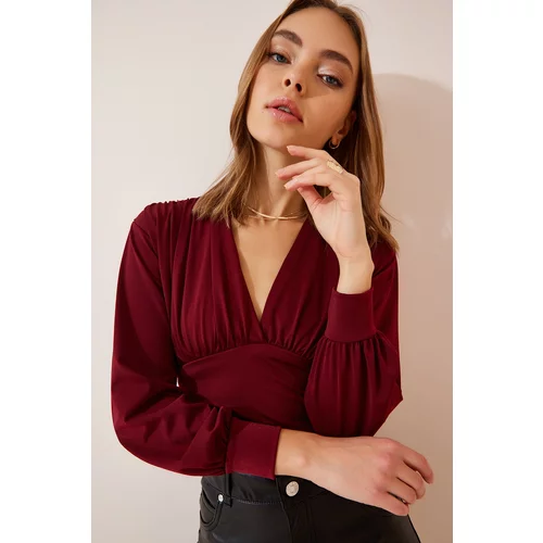 Happiness İstanbul Blouse - Burgundy - Regular fit