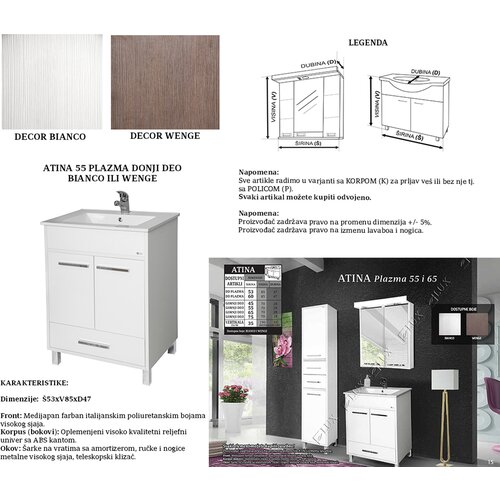 Ceramica lux atina Plazma 55 wenge donji deo Cene