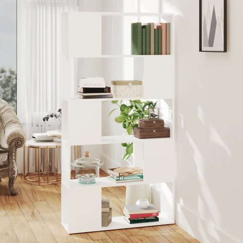 VidaXL Knjižna omara za razdelitev prostora bela 80x24x155 cm Slike